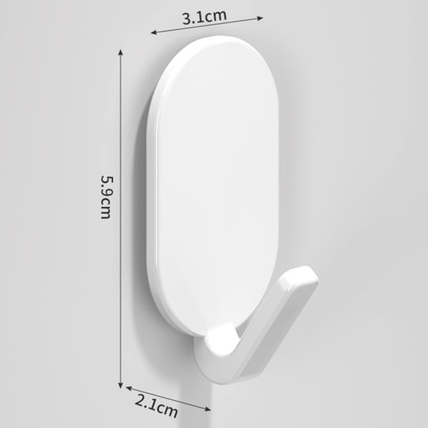 5/10 st Oval självhäftande väggkrok Hushållsvattentät vägghängare för badrumskök White 10pcs