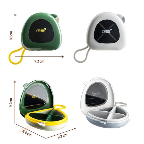 Portable Grid Pill Case Multipurpose Mini Bird Smycken Förvaringsbox Stor kapacitet förseglad case Green