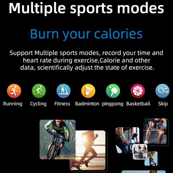 Smart Blodsukker Måler Ur, Non-Invasiv Glukose, Puls, Blodtryk & Kropstemperatur Tracker, Diabetisk Sundheds Sportsur Black