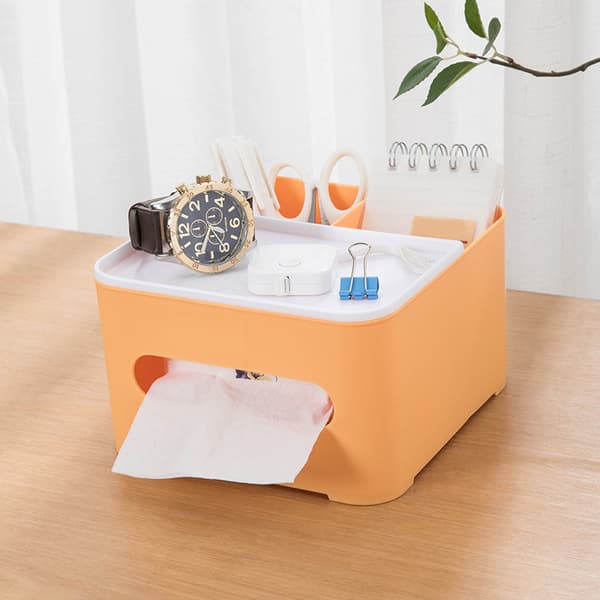 Fjärrkontroll vävnadslåda med multicells multifunktionell organizer för hemmakontor Dark Blue Large