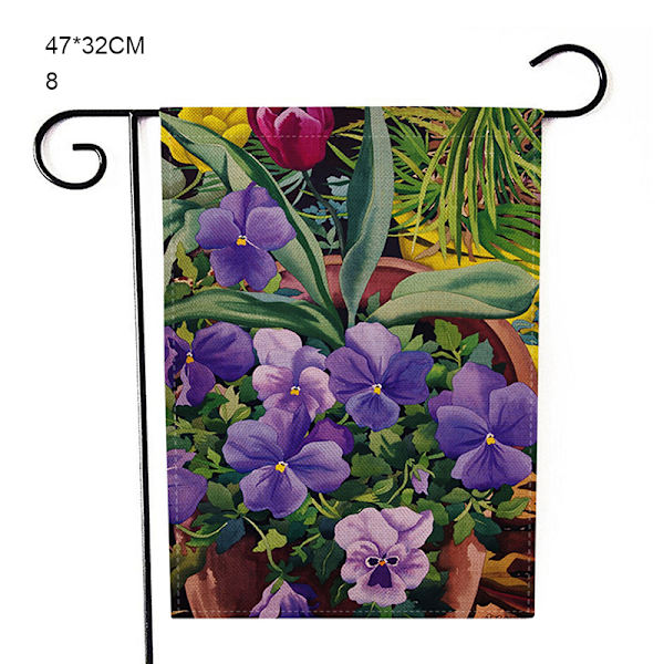 Blomsterträdgårdsflagga 12×18 tum liten vertikal dubbelsidig säsongsbetonad utomhusdekor för gårdsgård 8 47*32cm