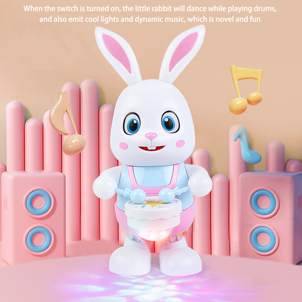 LED slår trummor Bunny Toys Ljudbar splittringsbeständig dans liten leksak för barn Dancing