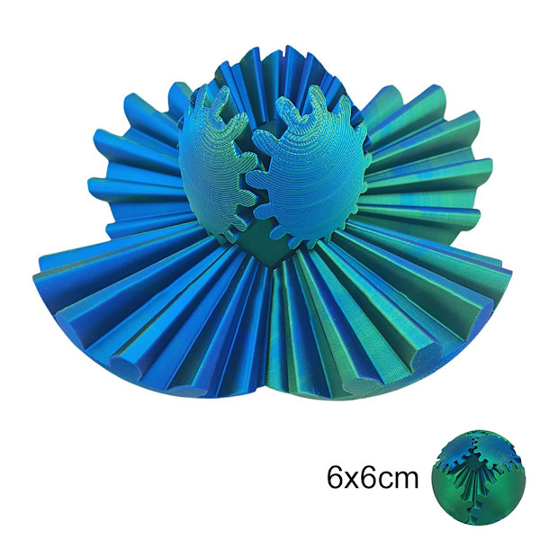 3D-tryckt boll roterande fidgets spinners boll rolig 3D-tryckt stressavlastande leksak för barn vuxna E 6x6cm