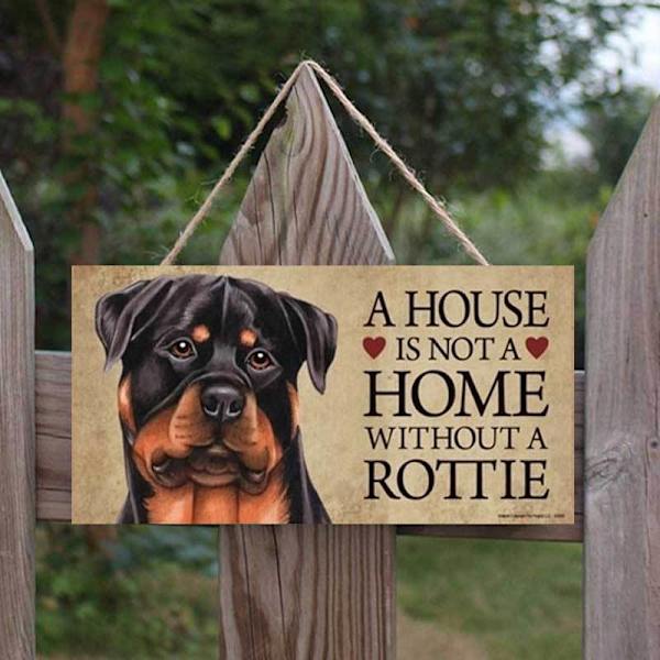 Trähundskylt för ytterdörr staket gård hängande rektangulär husdjursetikett Tillbehör ETT HUS ÄR INTE ETT HEM UTAN EN HUND 3