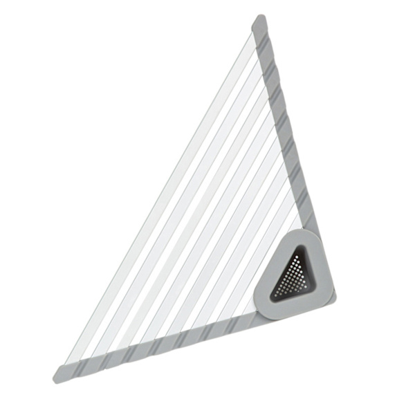 Diskbänksmonterade trianglar Dräneringsställ Hushållsbestick Torkställ för hemkök Light Grey Large