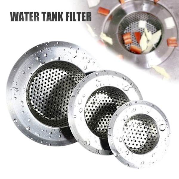 Kökssinksfilter Pool Anti-Clogging Nät Badrum Avlopp Anti-Clogging Golvavlopp Rostfritt Stål Silver 9CM