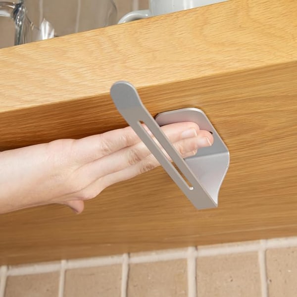 Väggmonterade torktumlare Lock Organizer Tool Heavy Duty Lock Håller fäste för köksskåp silvery
