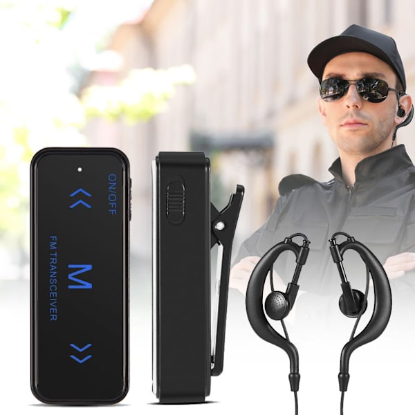 Ultra-Mini Walkie Talkies med klämma Kort räckvidd Kommunikation Intercom-enhet för skola Arbete Restaurang 1 Pair