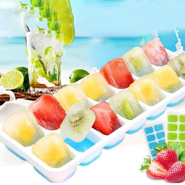 Återanvändbar DIY Popsicle Stencil Ice Cube Maker Ice Cube Trays Ice Storage Box Blue