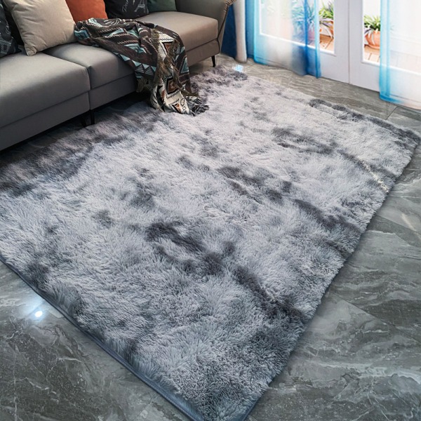 Soft Area Matta Fluffy Rug Tie-dye Gradient Shaggy Matta För sovrum Vardagsrum Heminredning Rainbow Color 60cm*90cm