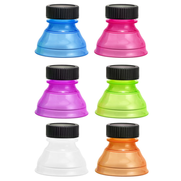 6 st Sodaburk Plastförseglade lock Set Bärbara läckagesäkra flasklock för fester picknick 6pcs