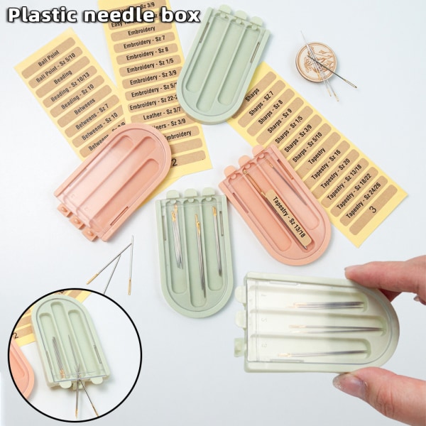 4 st Case med 3 rutnät Liten lätt nålorganisator för handarbete Green 4pcs