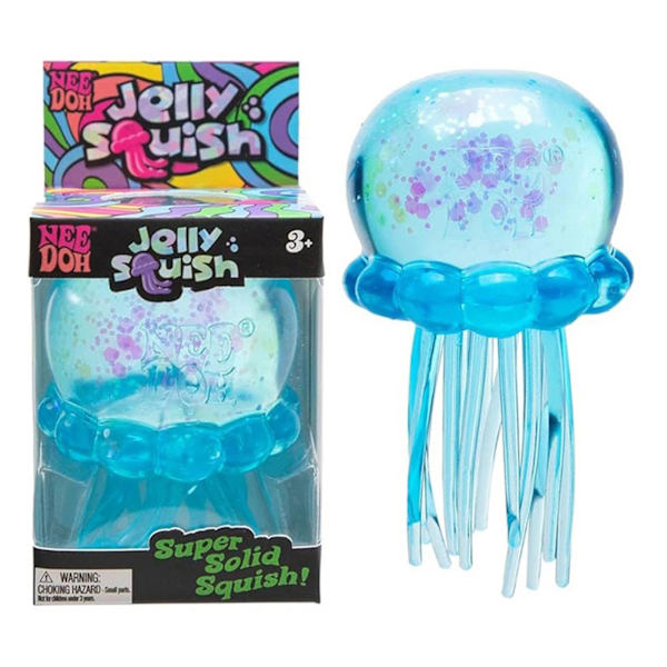 NeeDoh Jellyfish Jelly Squish Stress Fidget Sensorisk Klemmeleke For Barn Voksne Blue