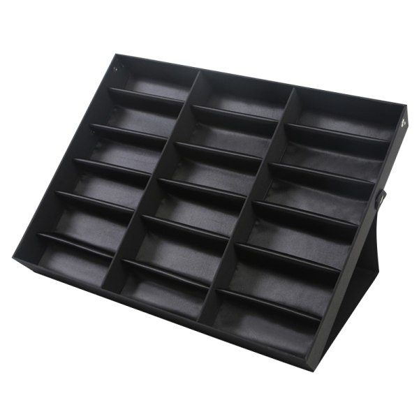 18 Grids Glasögon Solglasögon Glasögon Förvaring Display Box Hållare Case Organizer Black