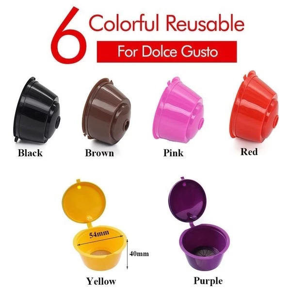 1 st Återanvändbara kaffekapslar kopp sked set Kompatibla Dolce Gusto-maskiner Red