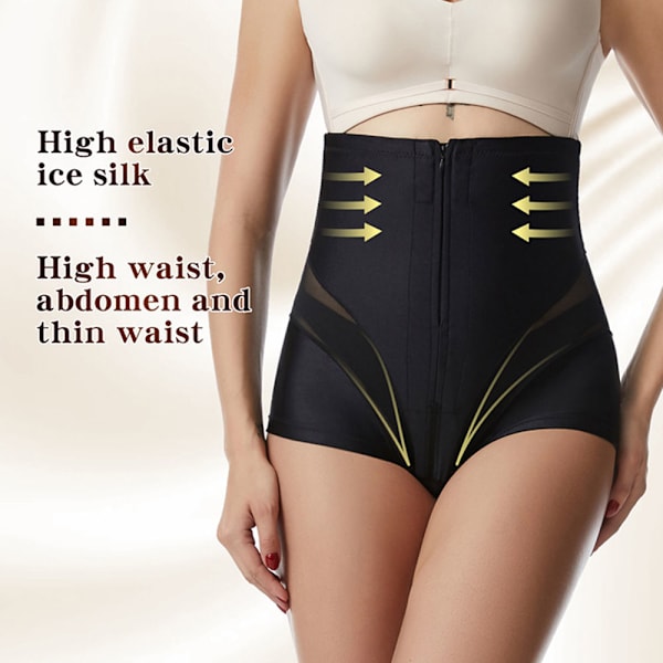 Kvinnor Shapewear High Waist Postpartum Slips Magekontroll Kompressionstrosor Black M
