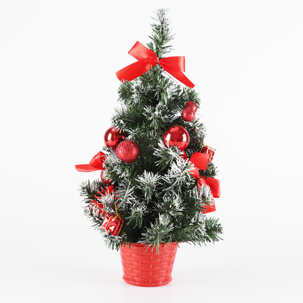 Mini 40cm Julgran Med Ljus Lätt Snygg Dekor Ljus För Sovrum Hem Fester Red