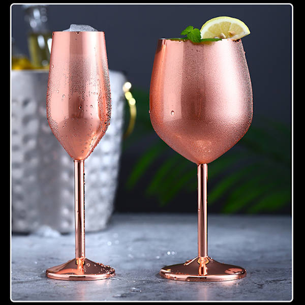 Rostfritt stål Champagnekopp Vinglas Cocktailglas Metall Vinglas Bar Restaurang Goblet Rose Gold 200ml