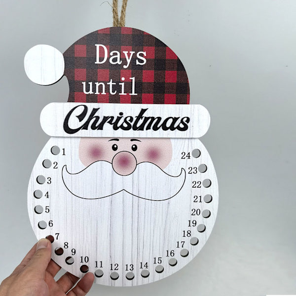 24 dagar till jul Candys Cane Wall Calendar Xmas Counting Down Hängkalender för hemvägg Old Mans Head
