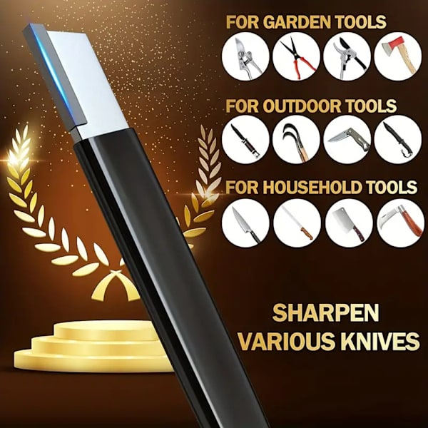 Universal Portable Garden Sax Sharpener Multipurpose Sharpening Stone för häcksax Red