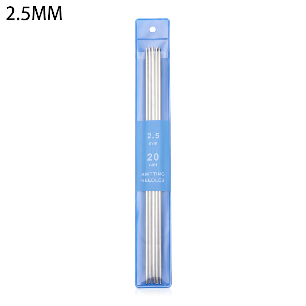 5 st/ set 20 cm raka stickor Rostfritt stål Virknål Gör-det-själv-tröja Vävstickningsverktyg Sytillbehör 深灰
