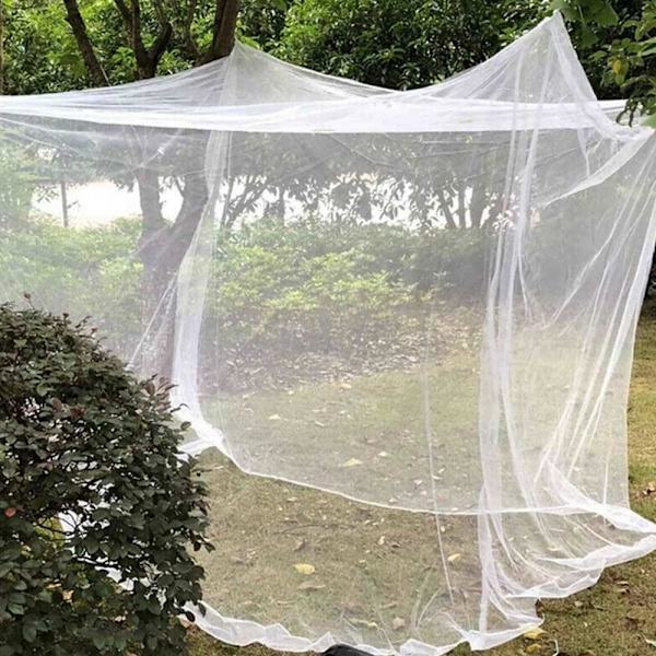 Campingnät Vitt mesh Bärbart fyrkantigt hopfällbart myggnät Myggnät Lätt utomhuscampingtält Sova Sommar White 1 210x150x170cm