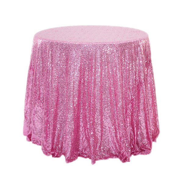 Mode paljetter bordsduk glitter glittrande tyg runt cover Multifunktionella dukar Pink