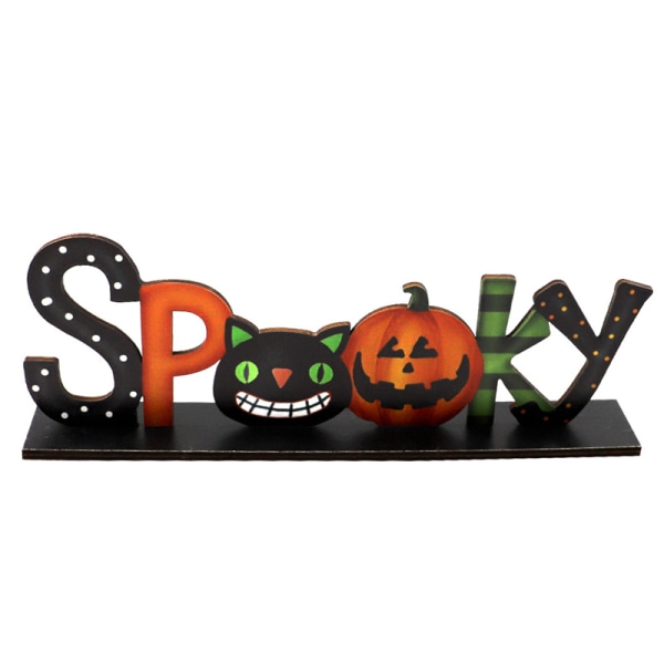 Halloween trähänge Ny Halloween pumpa skalle Spindelfladdermöss Party Scen dekoration 22