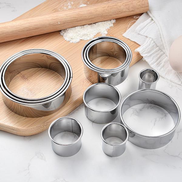 11 st rostfritt stål kakskärare set Mousse kex rund skärring små molds varierar från 0,9-3,6 tum Boxed