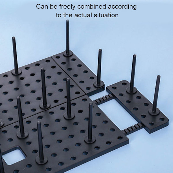 Diskställ Diskar Arrangör Justerbar Halkskydd Dränerande Pegboard med 12 Pinnar för Skåp Låda Kök