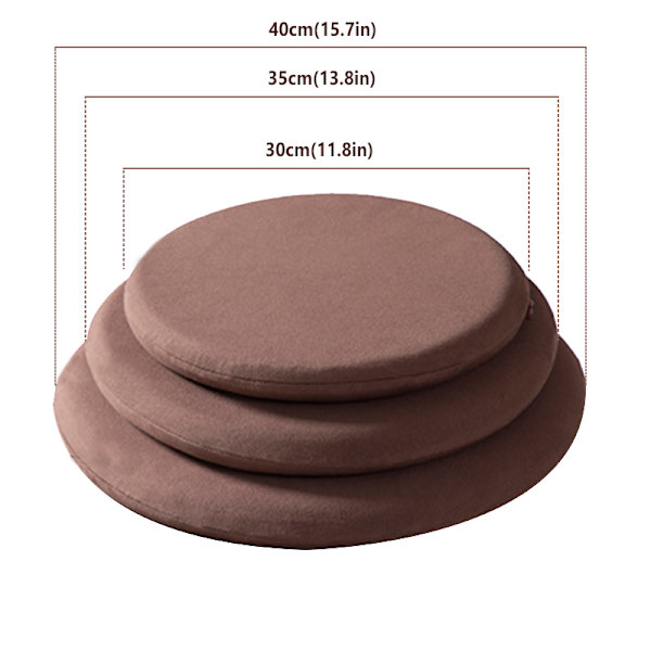 Enkel Sittdyna Rund Bekväm Mjuk Stolsmatta För Hem Och Kontor Light Grey 35cm
