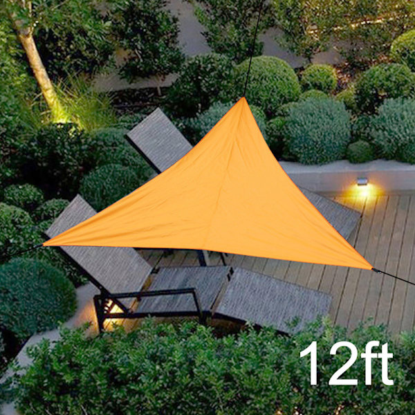 UV-skydd Skyddstak Utomhusskydd Triangulär Regntät Soltält Orange 12ft*12ft*12ft