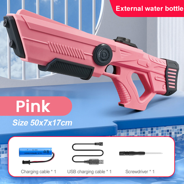 Barn Automatisk Water-Blaster Pojke Elektrisk Vatten Barn Vattenkampleksaker Plast Vattenleksak Blue