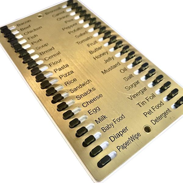 Inköpslistor i metall med skjutflikar Heavy Duty Shopping Memo Boards Present till födelsedag