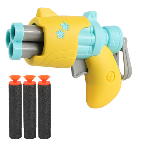 Mini skjutleksak med 3 st mjuka skumbilder Förälder-barn interaktiv leksak för barn Pojkar Flickor Yellow