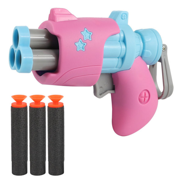 Mini skjutleksak med 3 st mjuka skumbilder Förälder-barn interaktiv leksak för barn Pojkar Flickor Pink