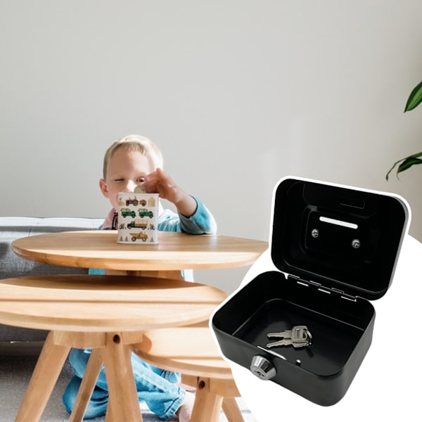 Bärbar Mynt Piggys Bank förvaringslåda med nyckel Stor kapacitet Desktop Pengar Sparare För Pojkar Flickor Barn Grey Small Size