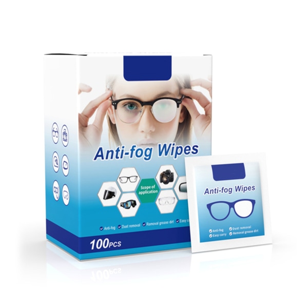Engångsglasögon Dimhandduk Icke-koagulerande anti-dim linsservett för utomhusbruk 1 Box