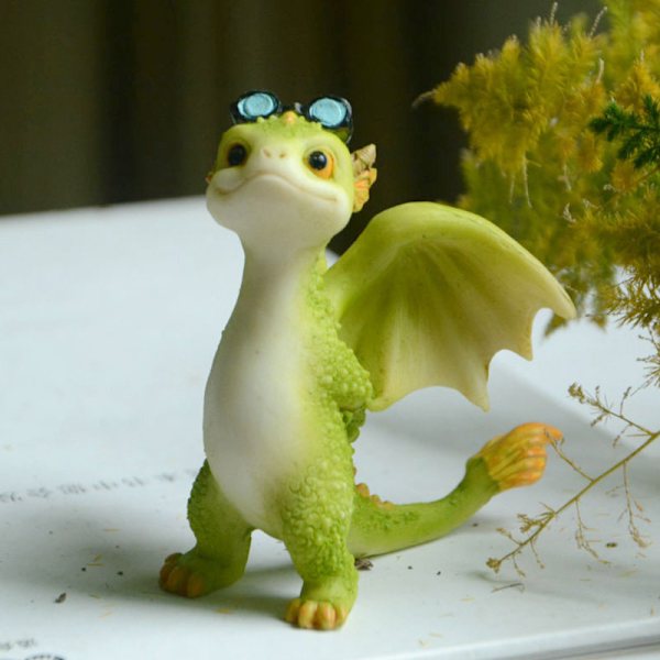 Söt drakestaty Landskap Hartsfigurer Trädgårdshantverk Dekorationer Djurprydnader Hemtillbehör Standing Dragon