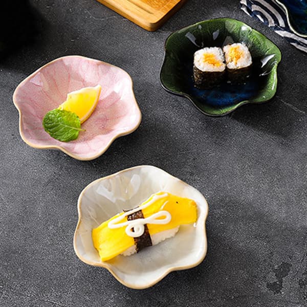 Keramiske blomsterfade Dekorative blomstertallerkener Multifunktionel ringfad Smykkebakke E