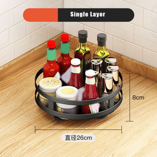 360° roterande förvaringsställ Används i alla rum i huset Bordsförvaringshållare Kök Sovrum Kosmetiktillbehör 3-layer Square