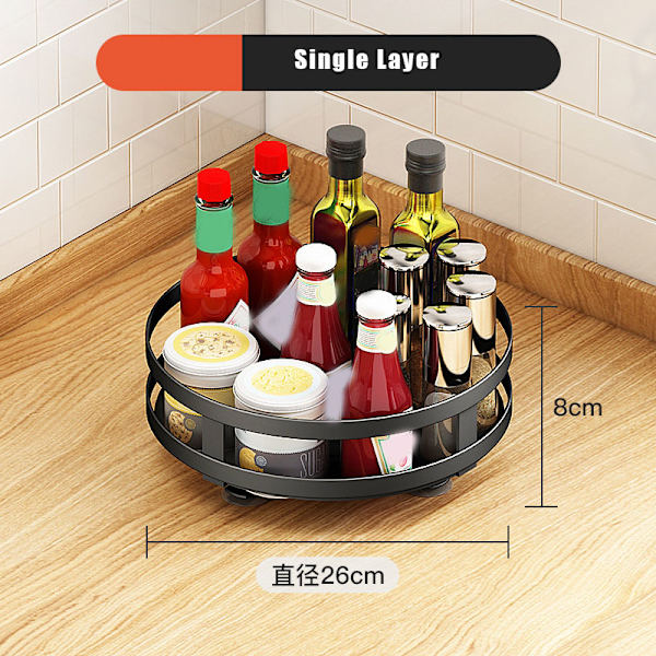 360° roterande förvaringsställ Används i alla rum i huset Bordsförvaringshållare Kök Sovrum Kosmetiktillbehör 3 Layers Round