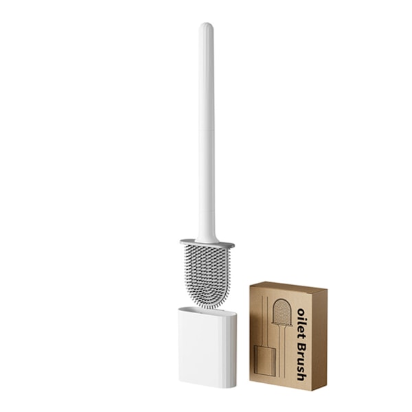 Modern hygienisk TPR toalettborste golv/väggmonterad toalettborste set för hem badrum Moon Mango White