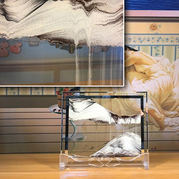 3D Landskap Rörlig Sand Målning Dynamisk Sand Bild Flödande Sand Målning Timglas Dekor Coffee 18.5*22cm