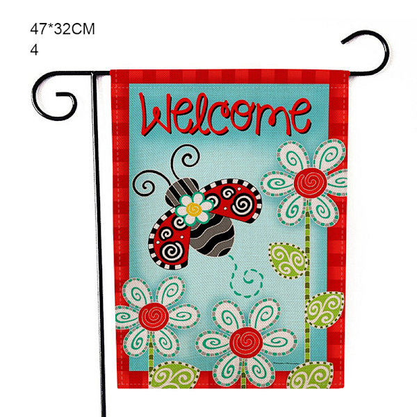 Blomsterträdgårdsflagga 12×18 tum liten vertikal dubbelsidig säsongsbetonad utomhusdekor för gårdsgård 2 47*32cm