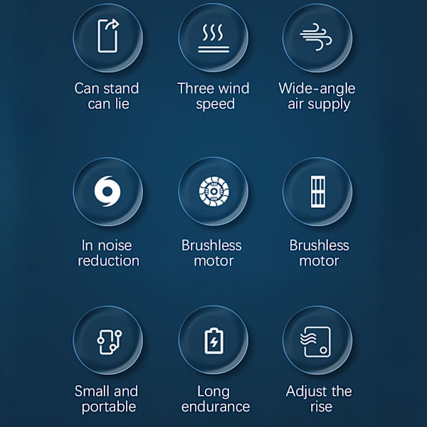 3-hastighets tornfläkt batteridriven skrivbordsfläktar fläktsystem multifunktionell stum minifläkt för kontor/hem 2pcs