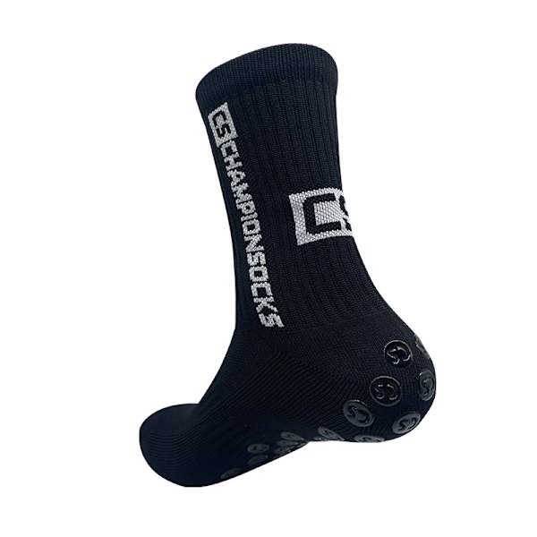 Halkskyddande strumpor med högt rör för vuxna svettabsorberande sockor som andas för fotboll fotboll Black 5 Pairs