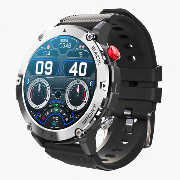 Smarta klockor för män Wireless Call Smart Fitness Watch Multifunktionspulsmätare Watch Silver Shell