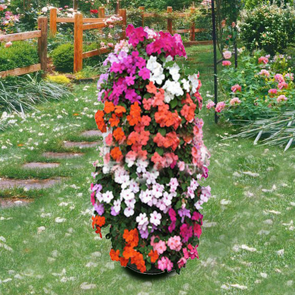 Cylinder Med Stomata Blomtorn Fäste Trädgård DIY konstdekoration för hem bröllop Blomsterkluster Bukett Tillbehör 2pcs