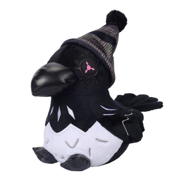 Tecknad kråka plysch docka med hatt Bekväm gosedjur docka för barn pojkar flickor Crow Wearing Hat